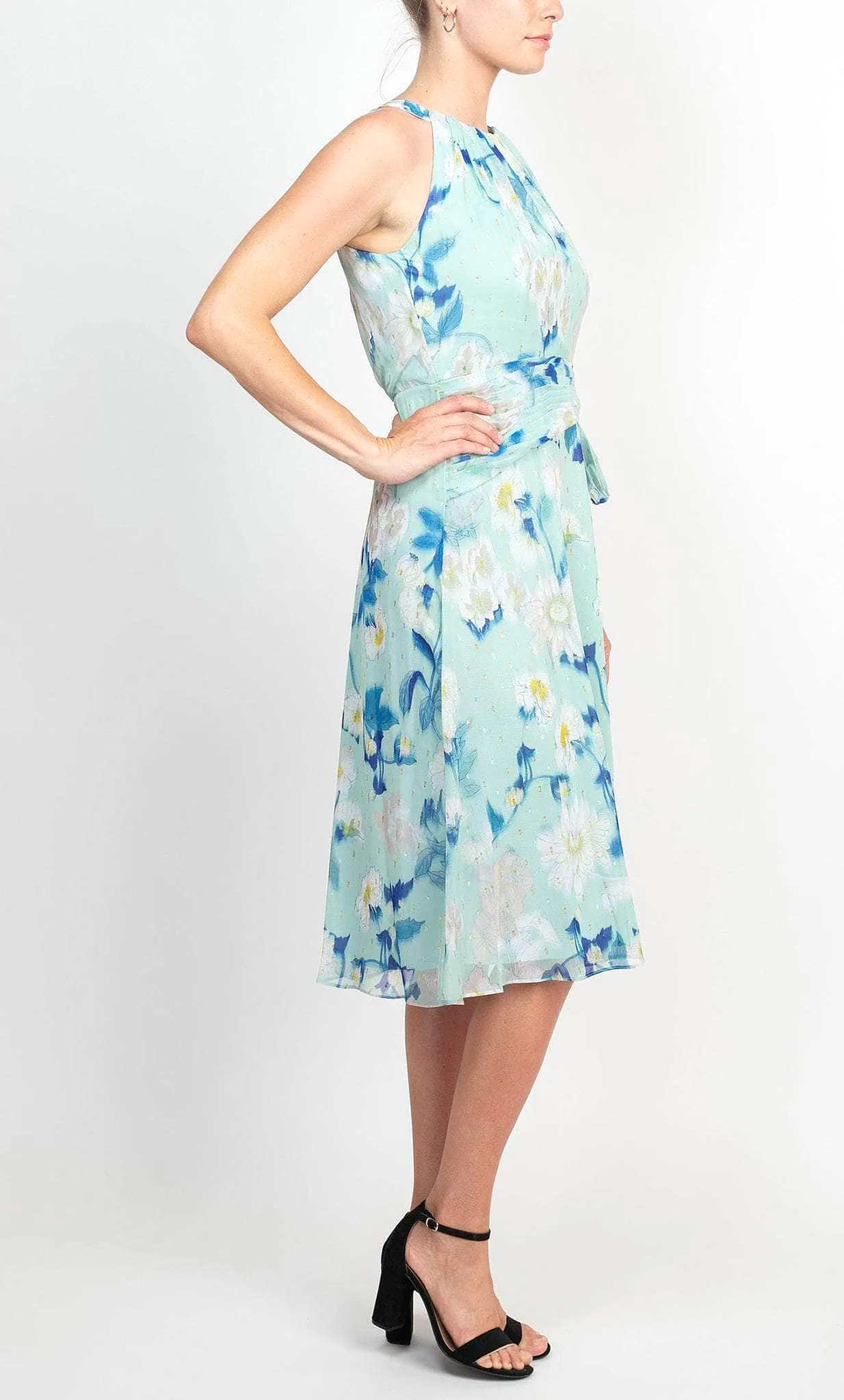 Adrianna Papell AP1D104534 - Halter Neck Floral Midi Dress