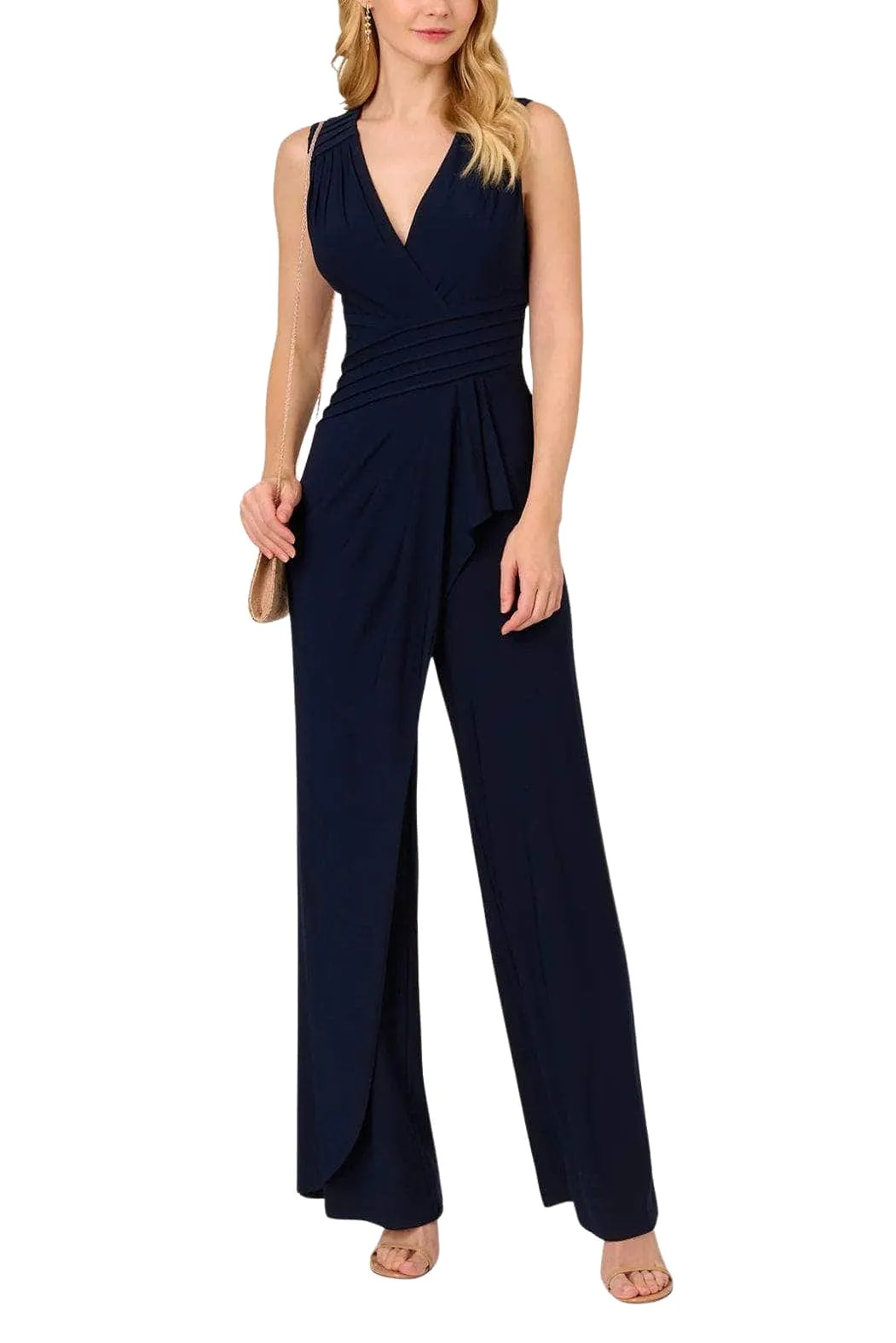 Adrianna Papell AP1D105225 - Sleeveless V-Neck Jumpsuit