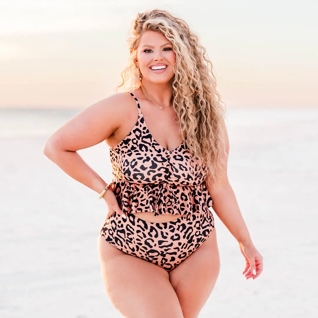 All Summer Long Swim Top, Leopard