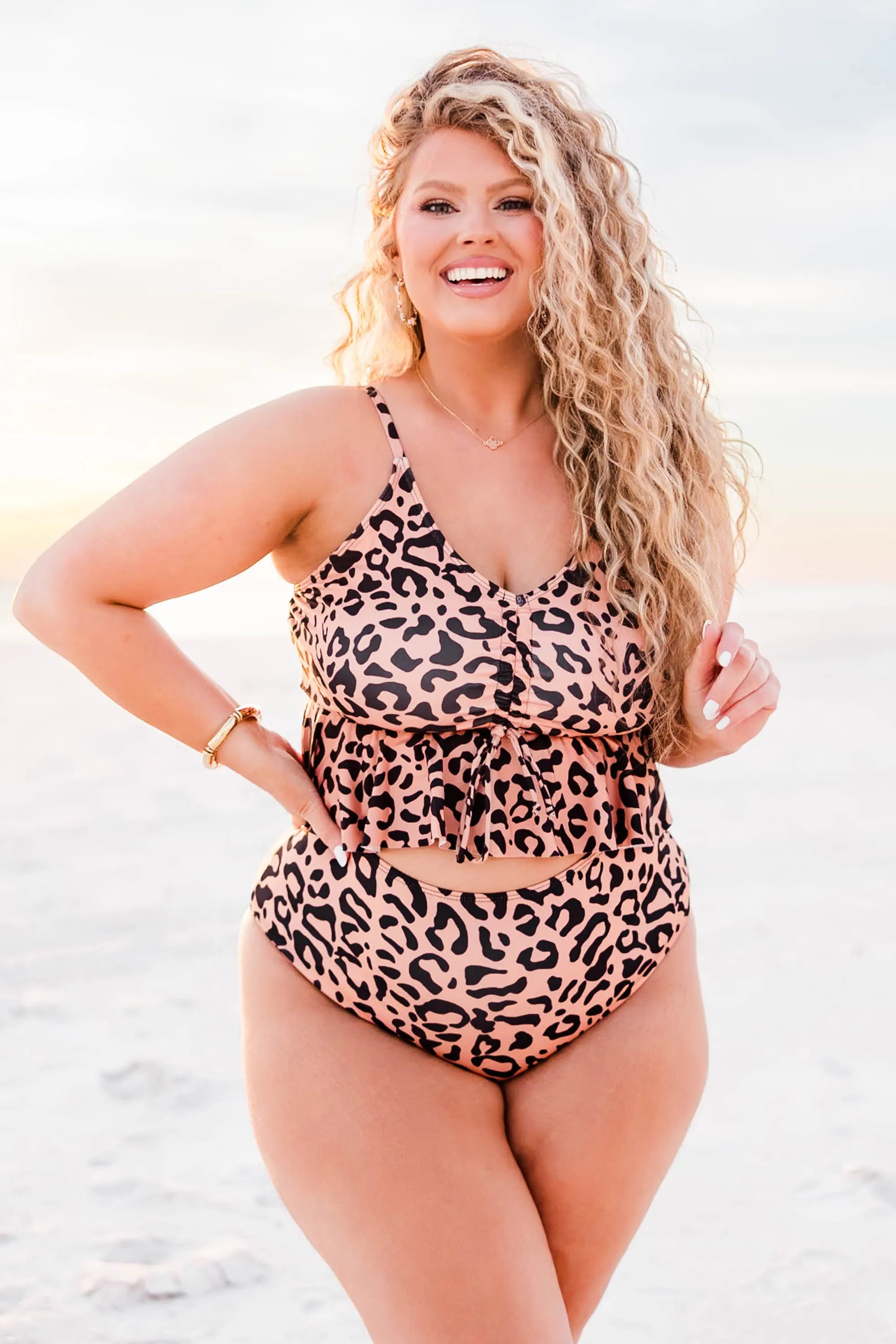 All Summer Long Swim Top, Leopard