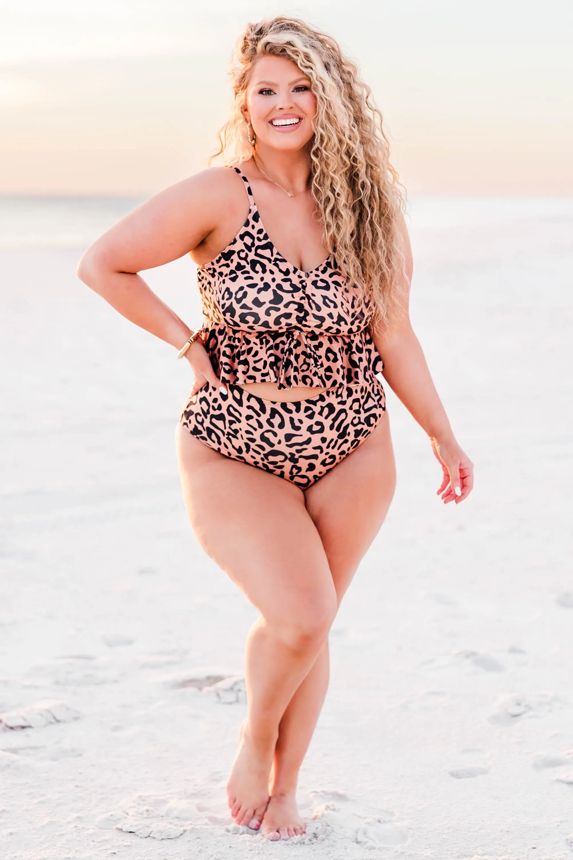 All Summer Long Swim Top, Leopard