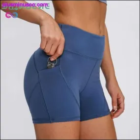 Anti-sweat Plain Sport Athletic Shorts Women High Waisted