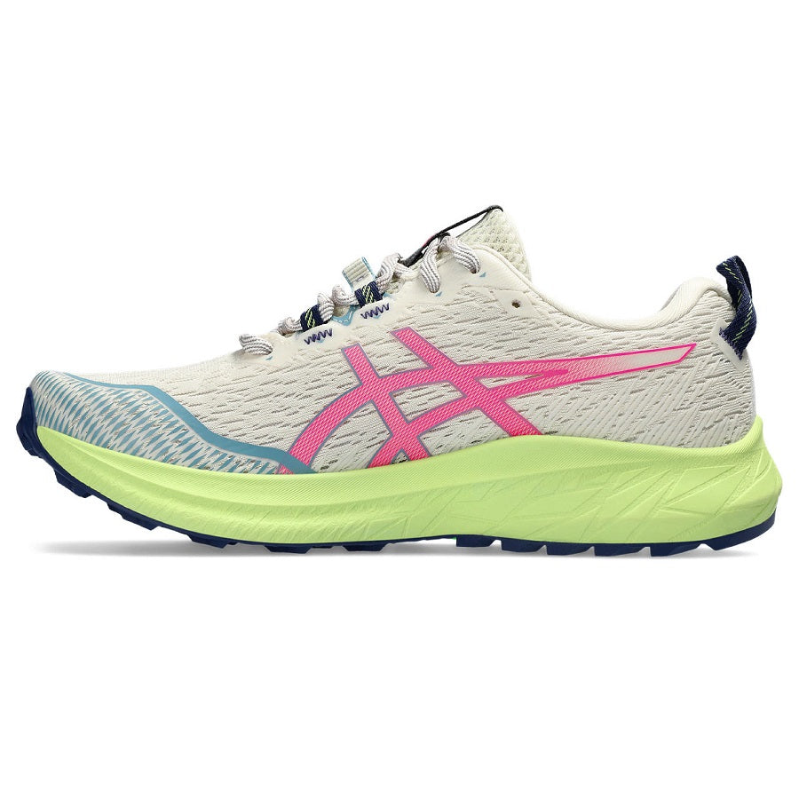 Asics Fuji Lite 4 Blanco roto Verde Rosa