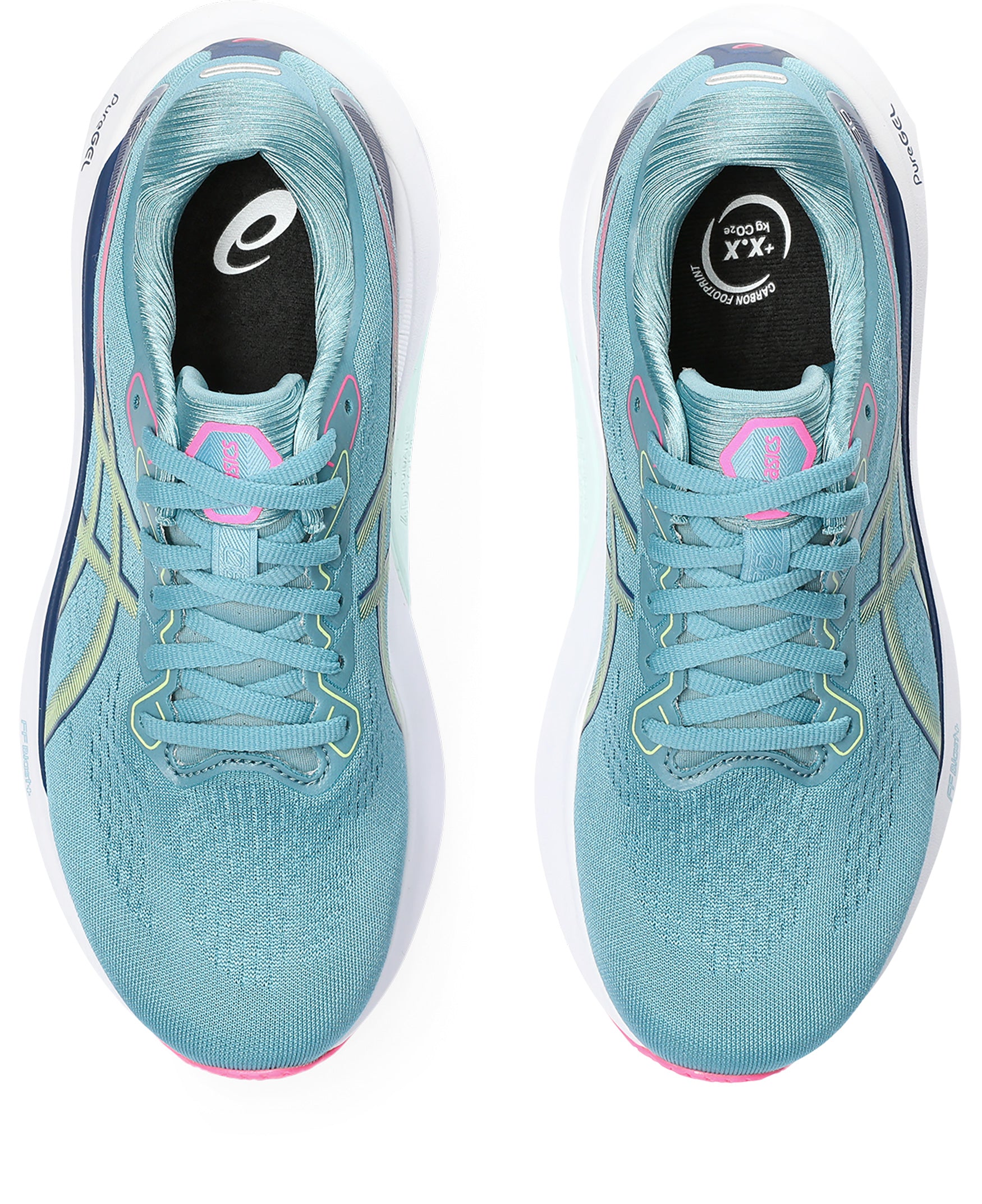 Asics Gel Kayano 30 (B Width) - Gris Blue/Lime Green (Womens)