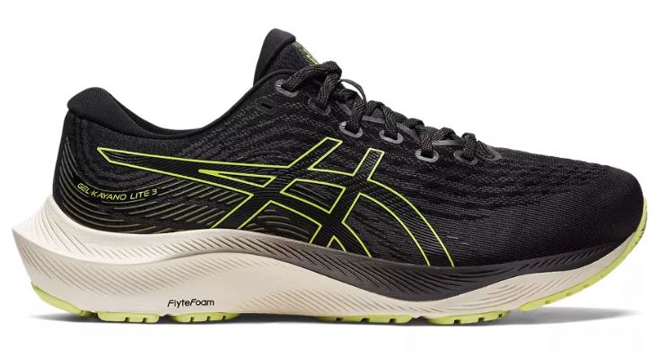 Asics Gel Kayano Lite 3 (D Width) - Black/ Glow Yellow (Mens)