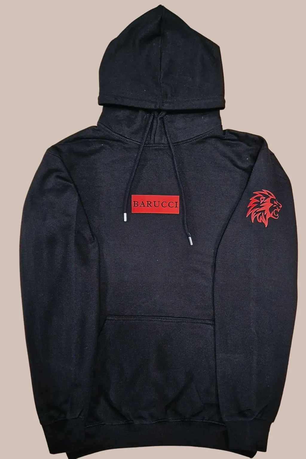 Barucci Joe Black Cotton-Blend Hoodie With Red Logo