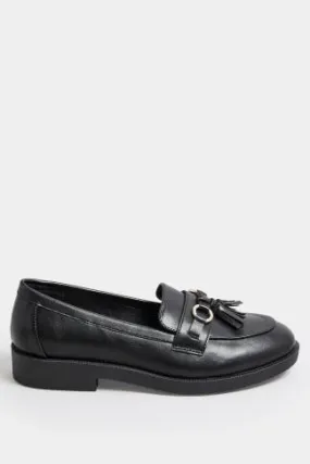 Black Tassel Detail Loafers In Extra Wide EEE Fit