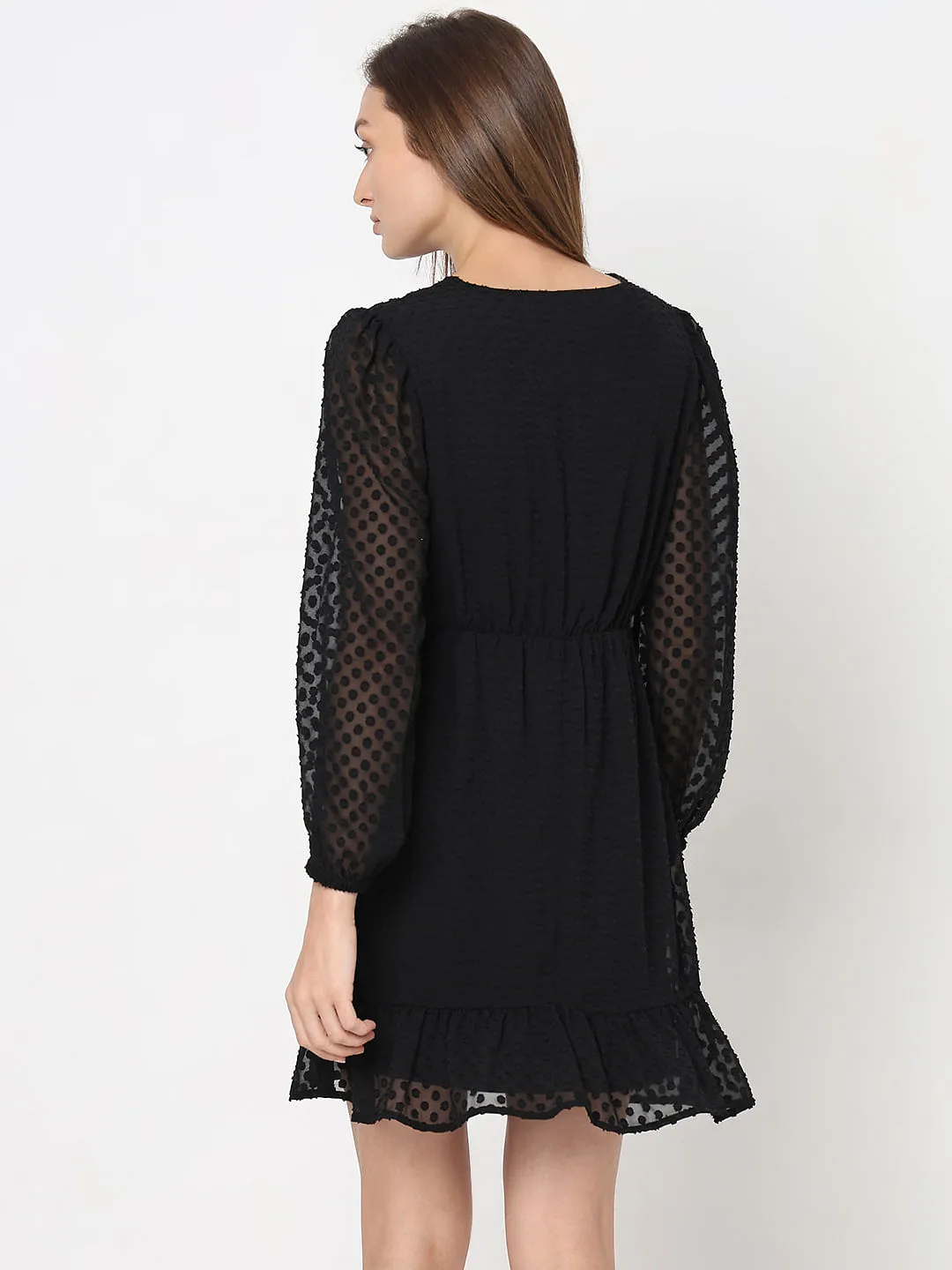 Black Textured Mini Dress