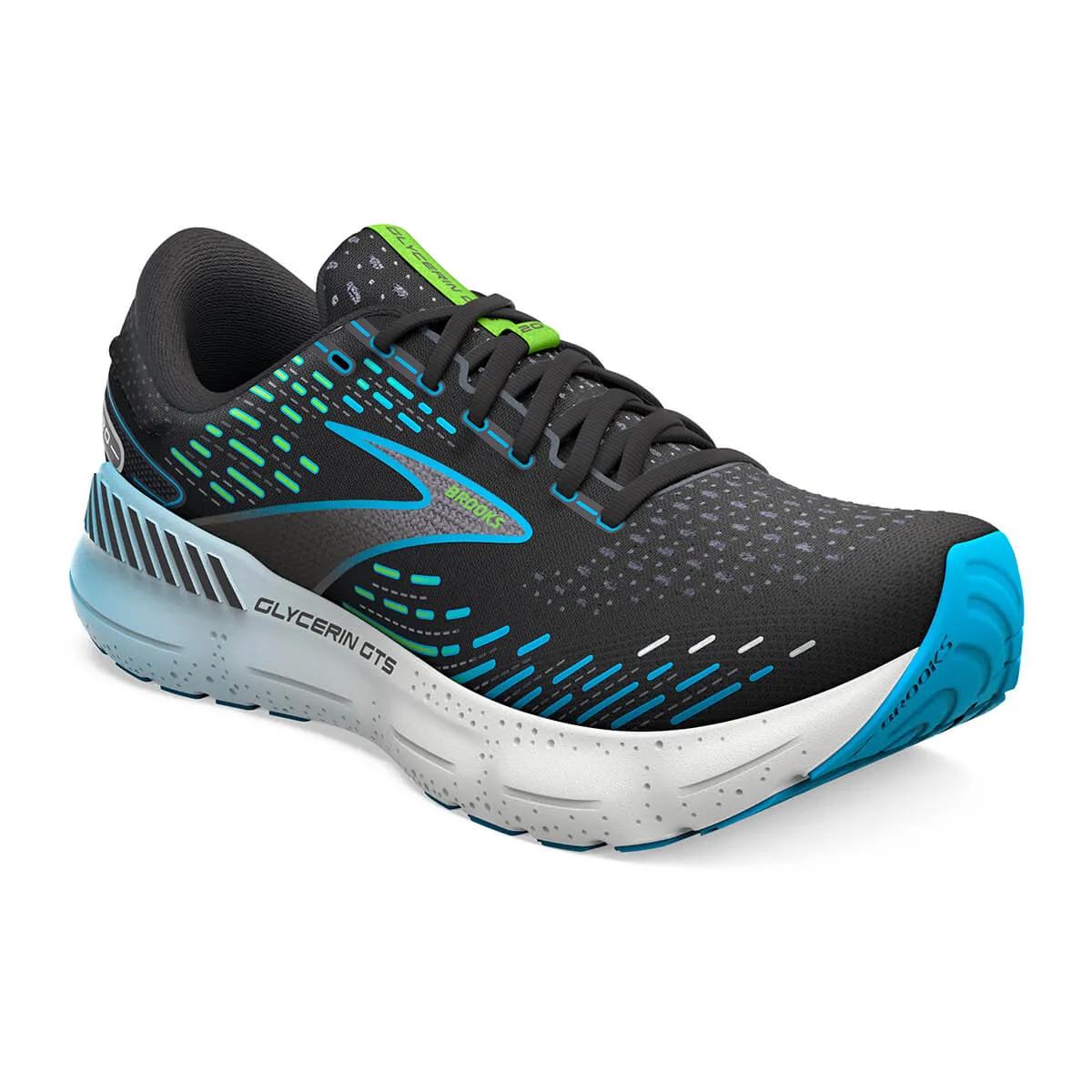 Brooks Glycerin GTS 20 Mens | Black/hawaiian Ocean/green