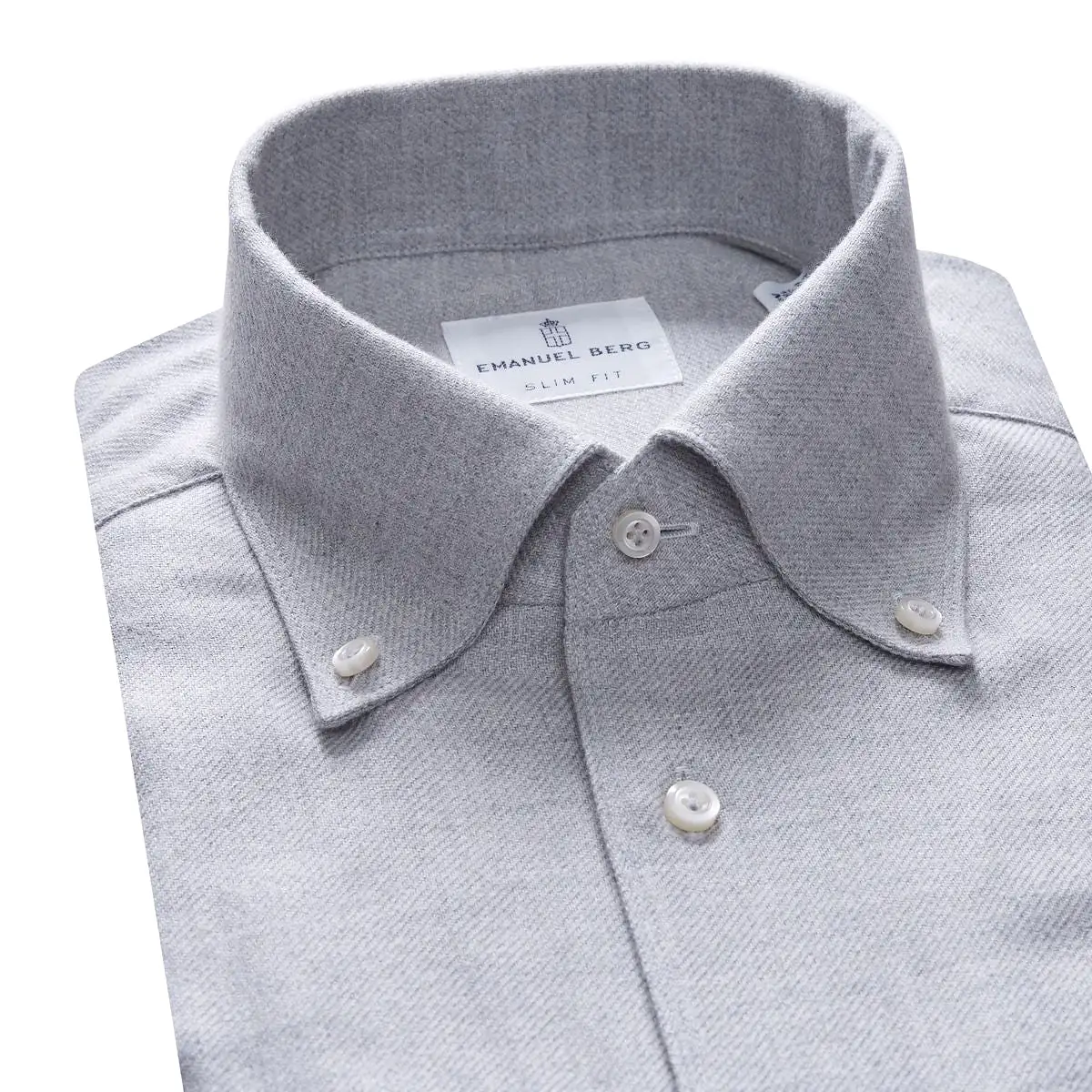 Brushed Flannel Twill Casual Shirt SF18033 Light Grey