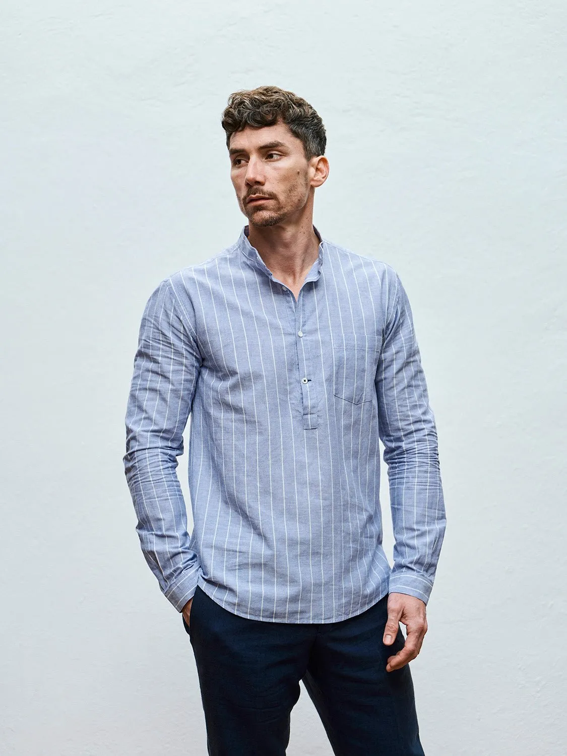 Casual Shirt Marzili Wide Stripes Blue