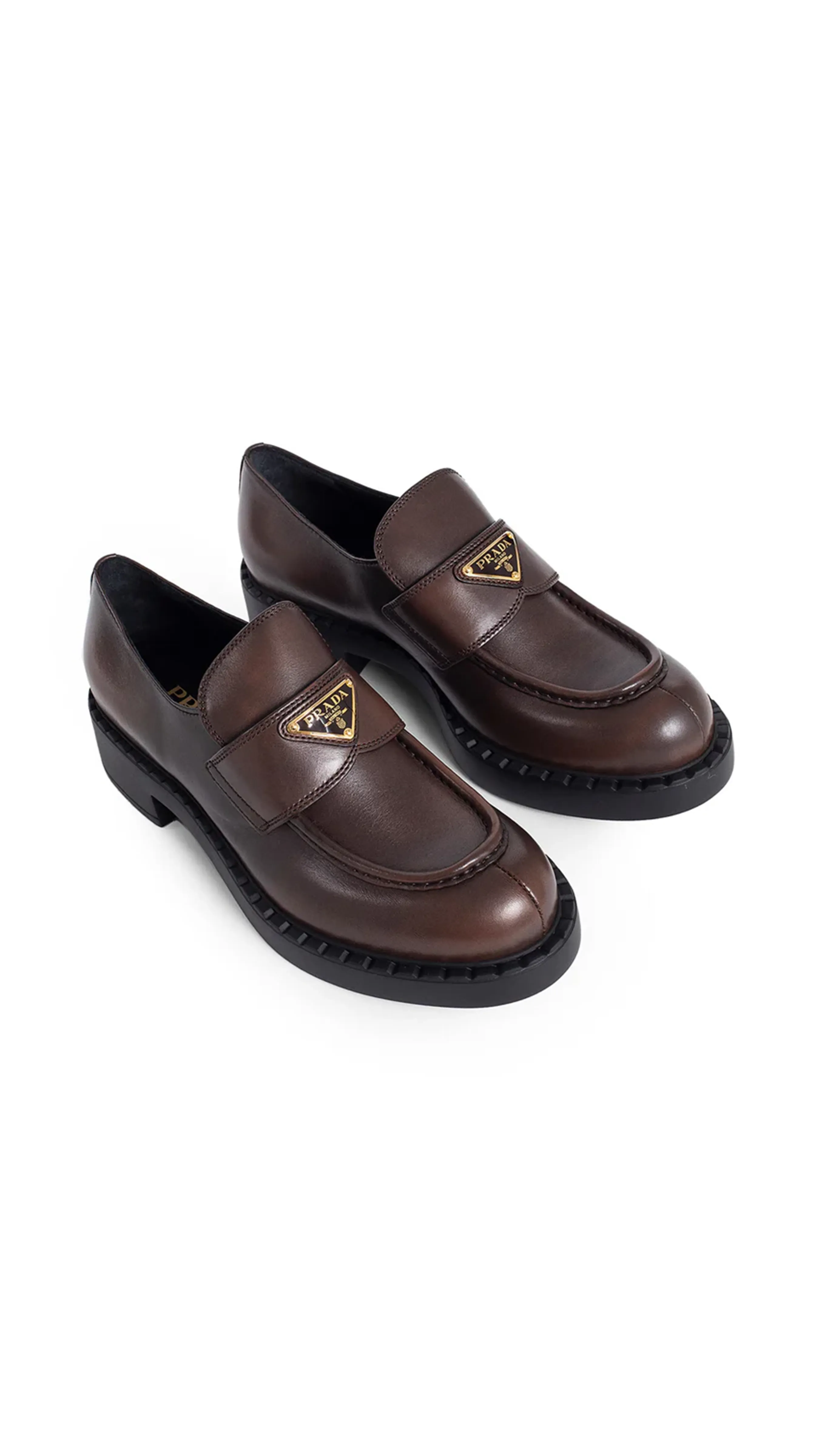 Chocolate Brushed Leather Loafers