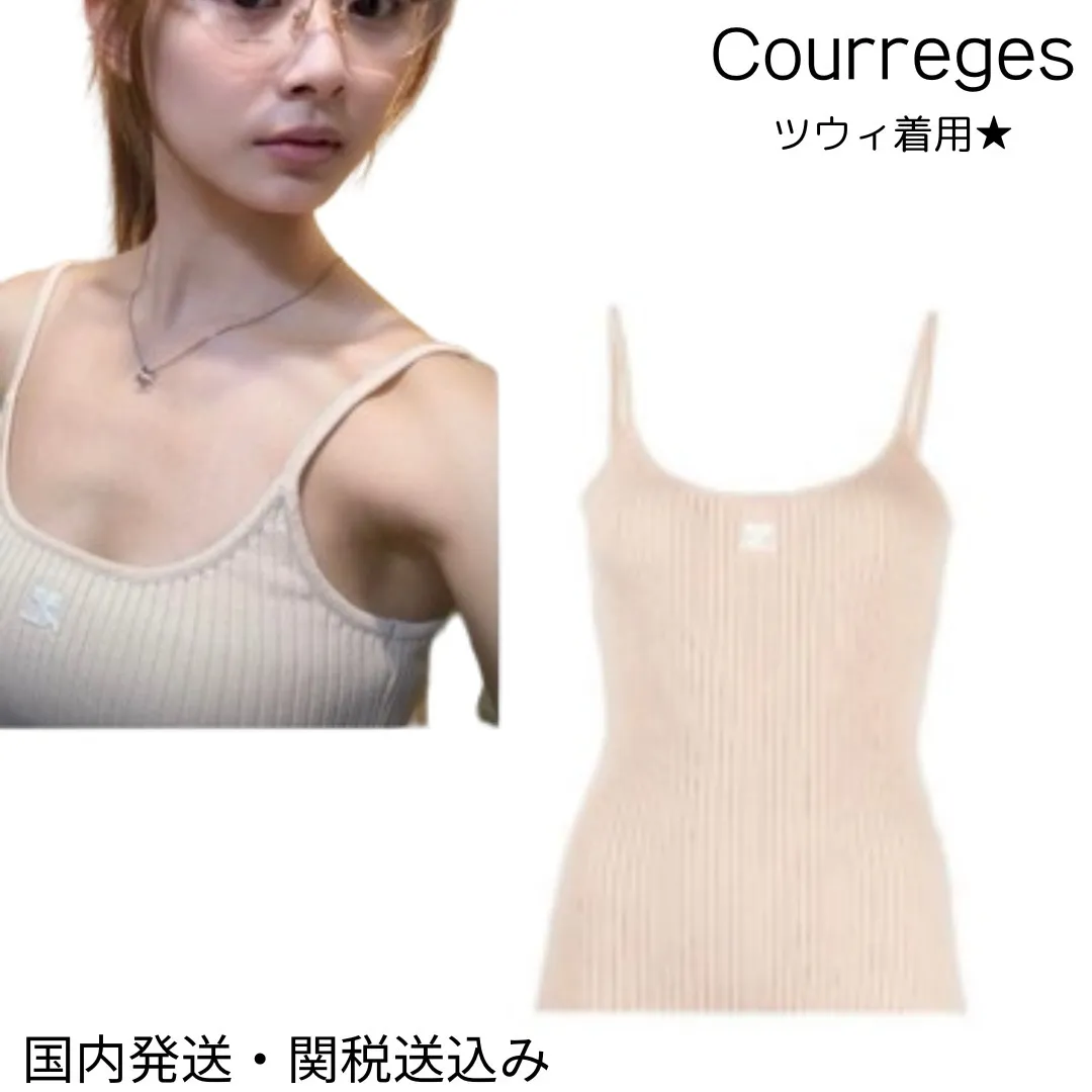 Courreges  |Casual Style Plain Logo Tanks & Camisoles