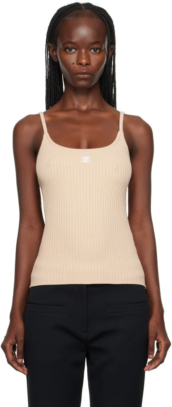 Courreges  |Casual Style Plain Logo Tanks & Camisoles