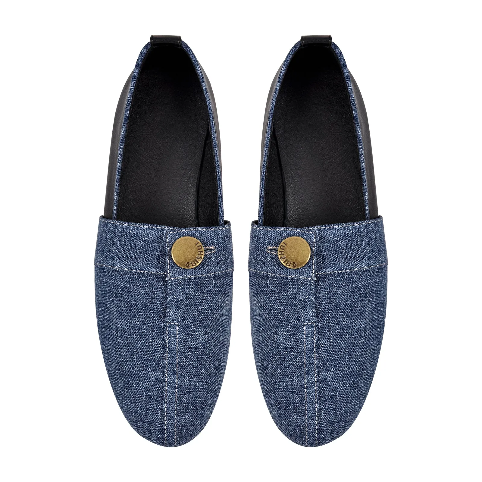 Denim Round Toe Flats