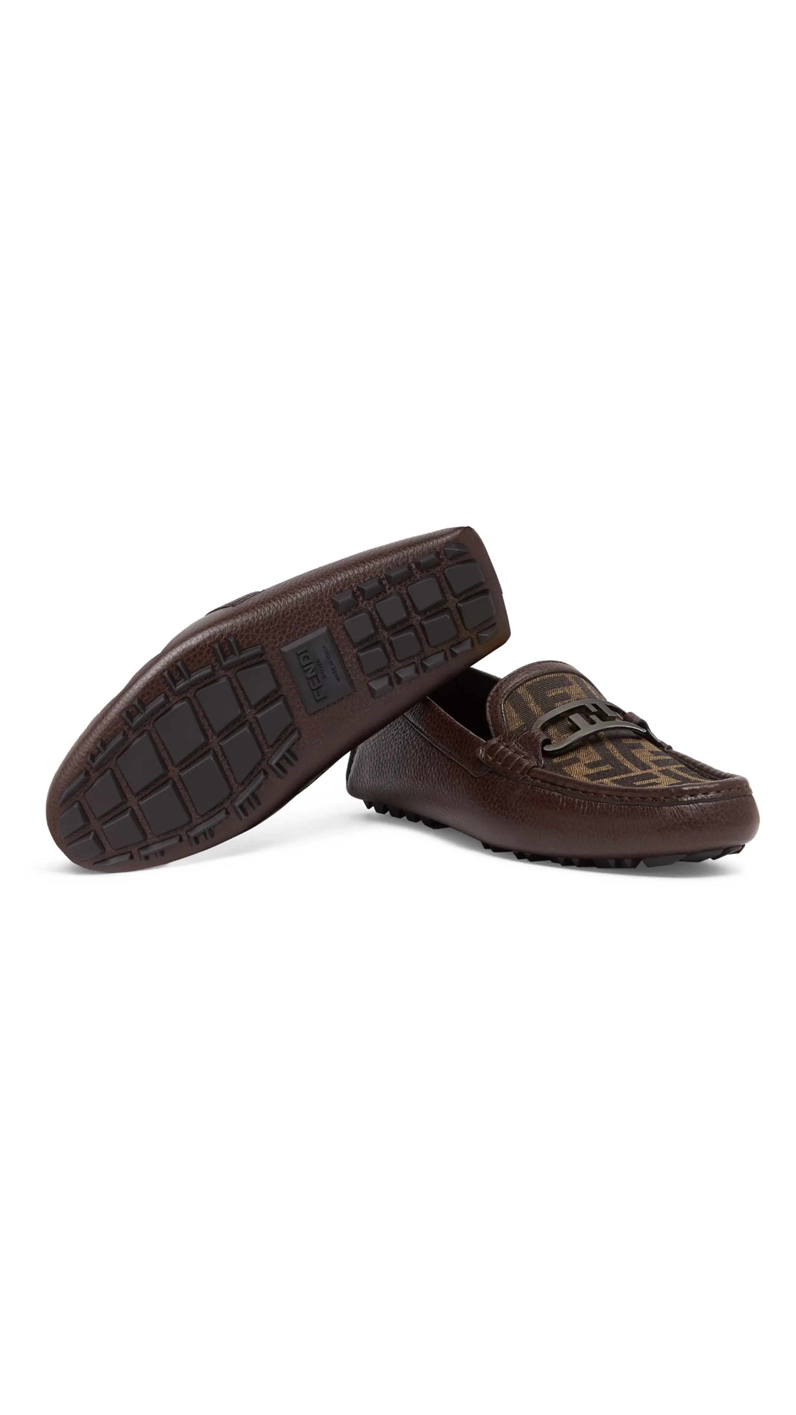 FF Jacquard O'Lock Loafers - Brown