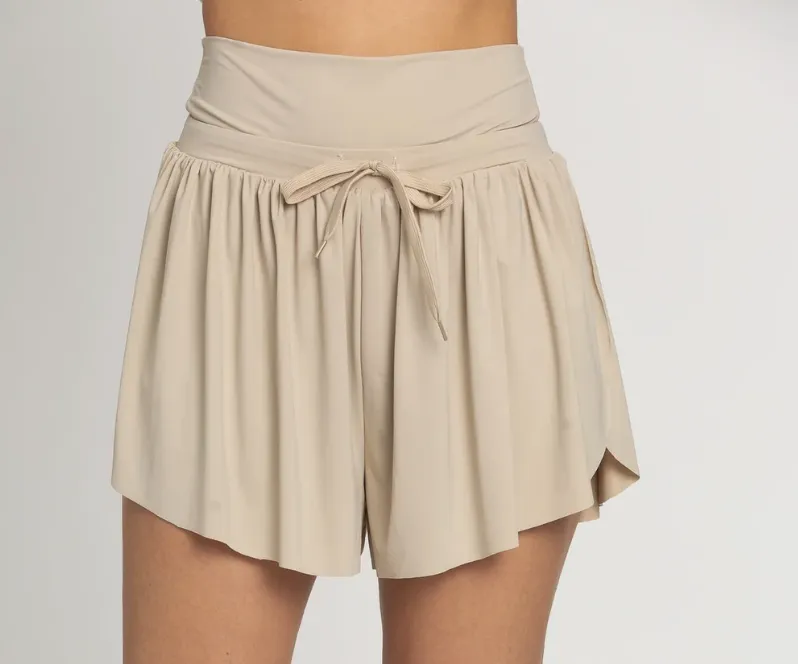 Gold Hinge Beige Go With The Flow Athletic Shorts