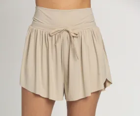 Gold Hinge Beige Go With The Flow Athletic Shorts