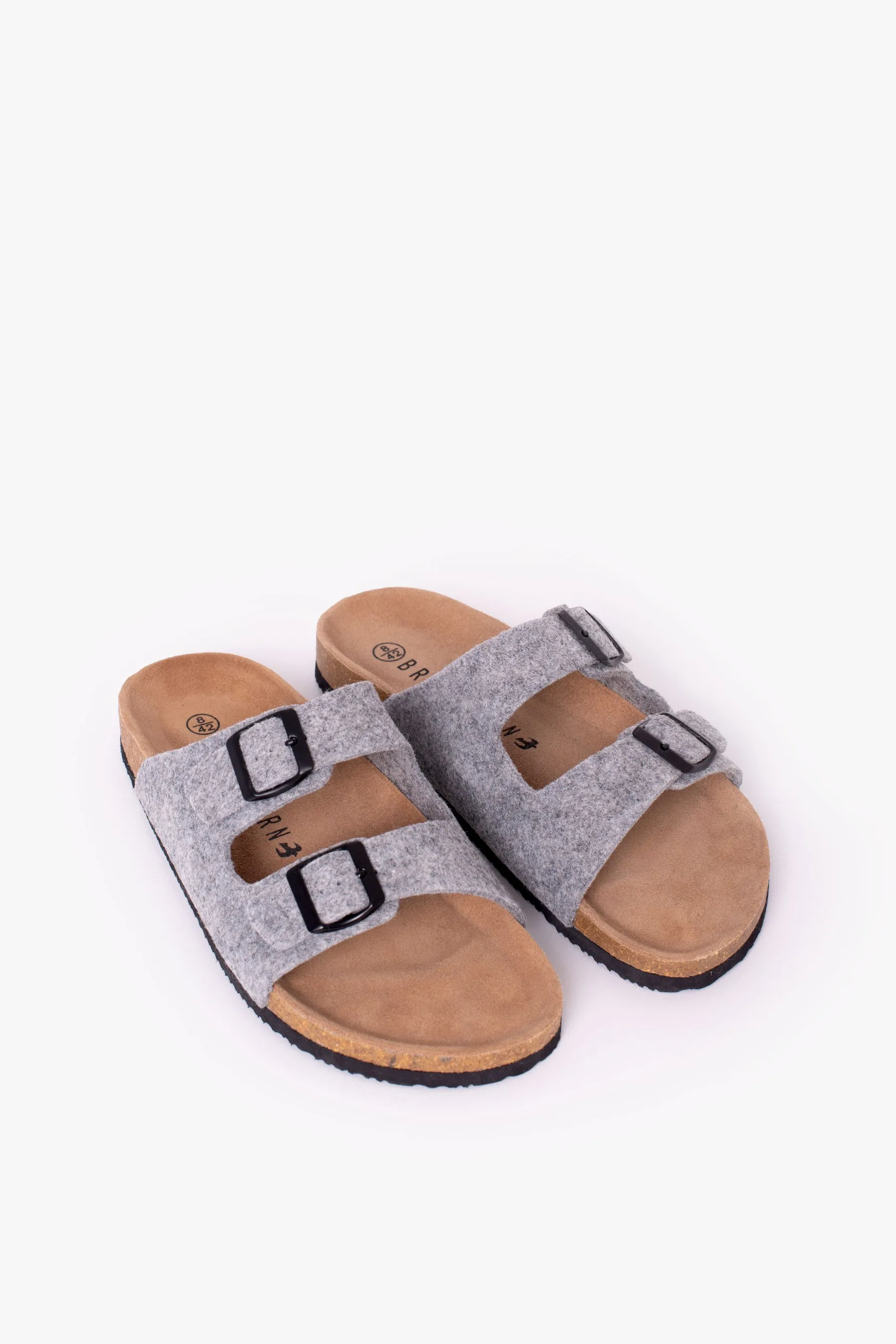 Grey Felt Sandals