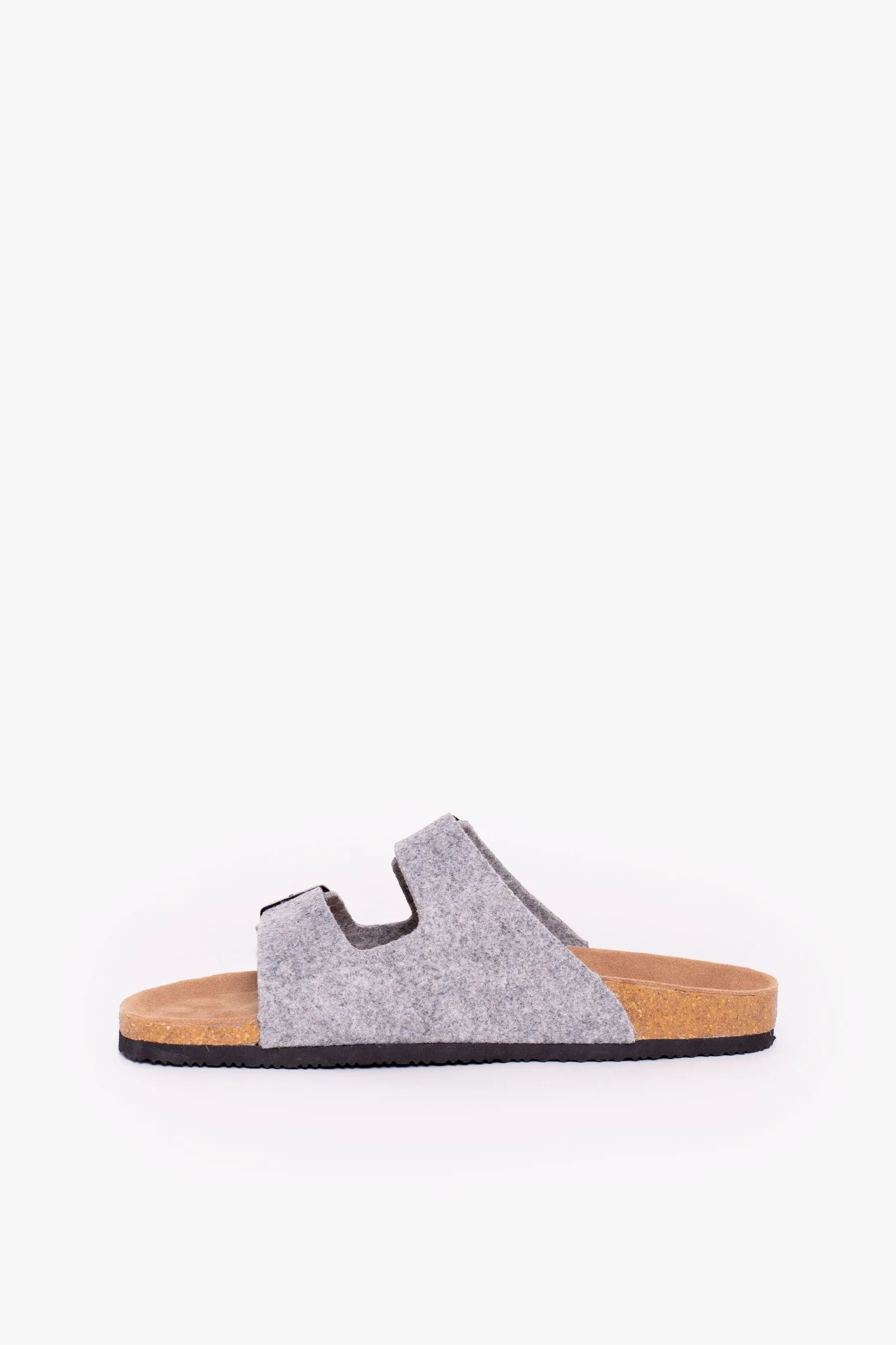 Grey Felt Sandals