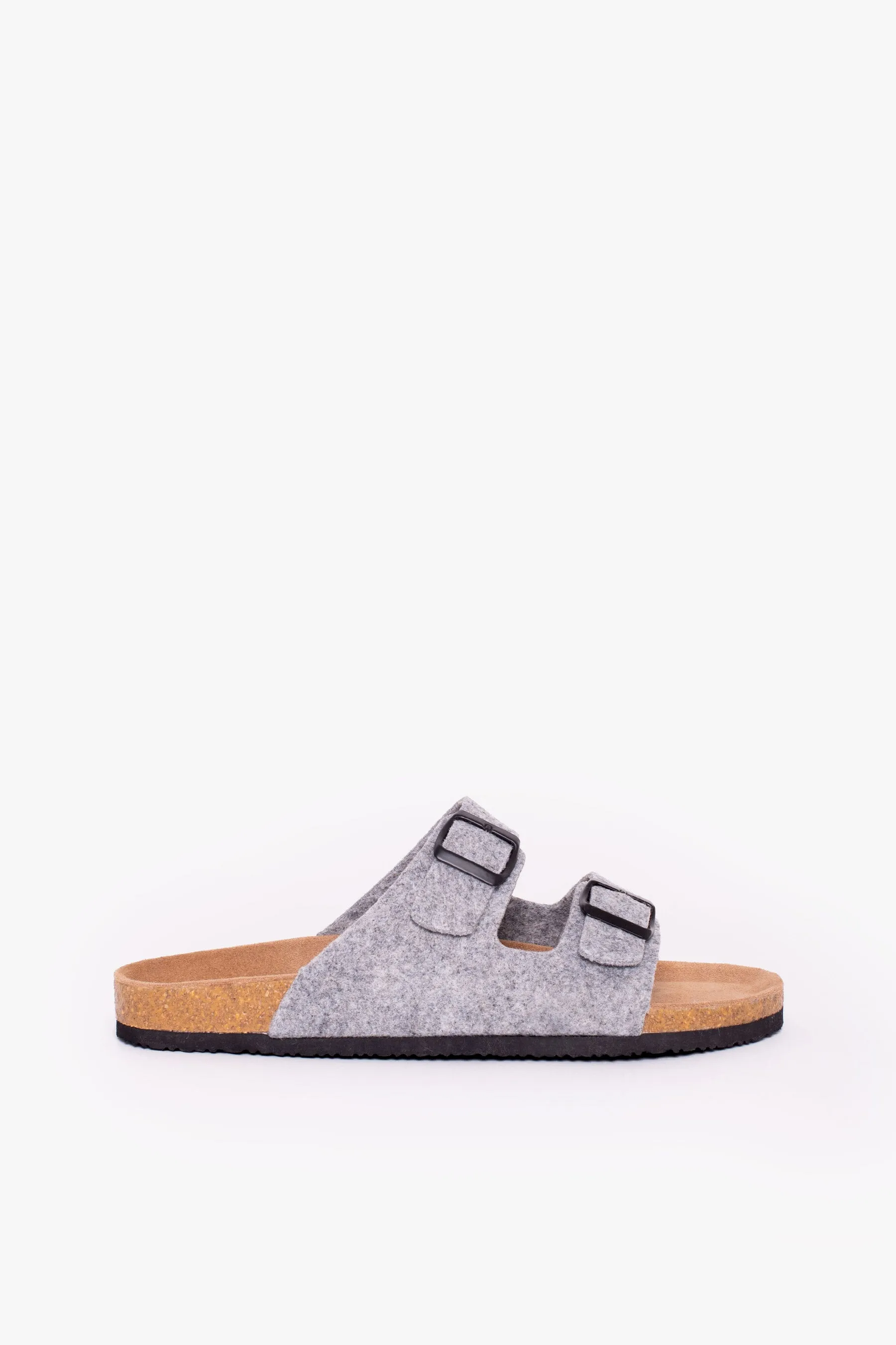 Grey Felt Sandals