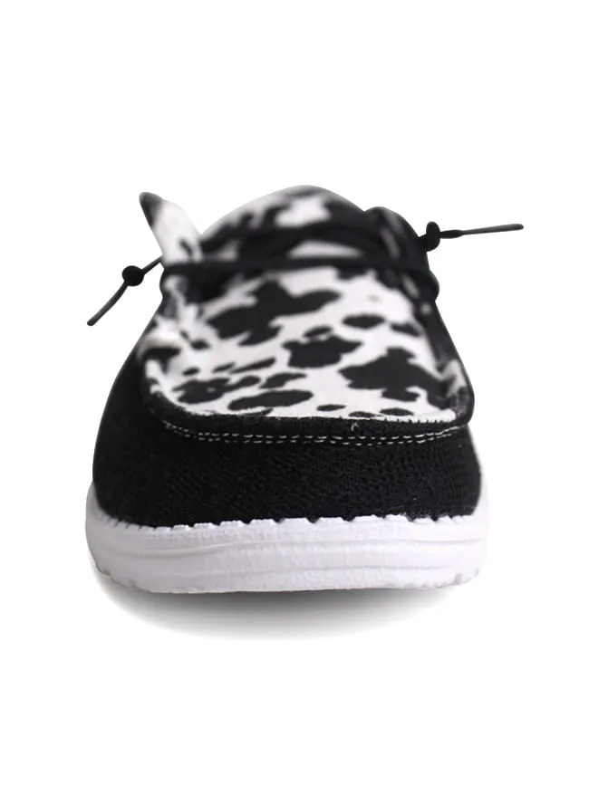 Hey Dude Womens Wendy Cow Print in The Wild Casual Shoes