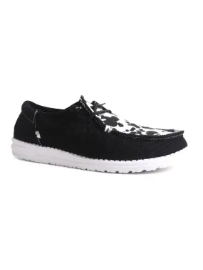 Hey Dude Womens Wendy Cow Print in The Wild Casual Shoes