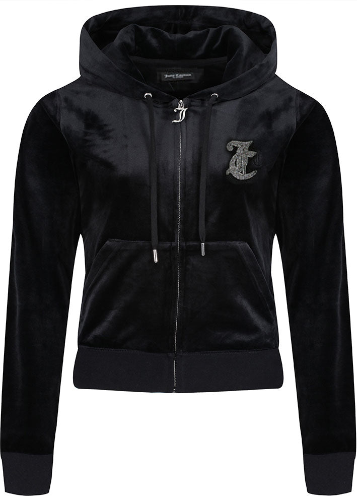 Juicy Couture Caviar Bead Western Diamante Hoodie - Black