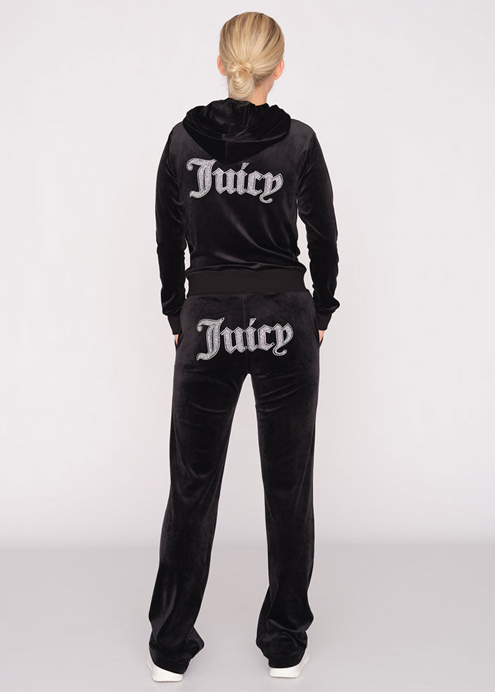 Juicy Couture Caviar Bead Western Diamante Hoodie - Black