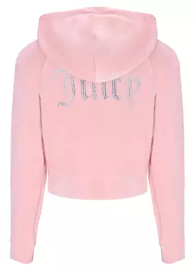 Juicy Couture Madison Contrast Velour Hoodie - Almond Blossom