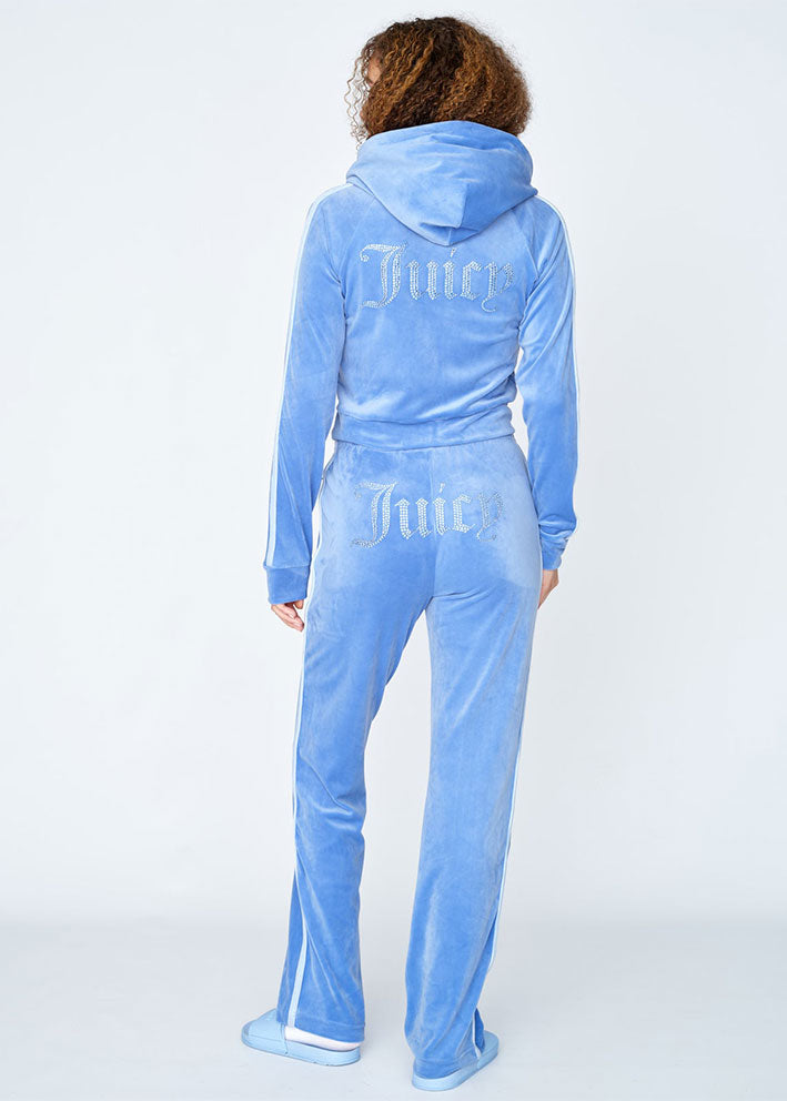 Juicy Couture Madison Contrast Velour Hoodie - Ultramarine