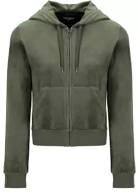 Juicy Couture Robertson Classic Velour Hoodie - Dark Moss