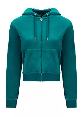 Juicy Couture Robertson Classic Velour Hoodie - Deep Lagoon