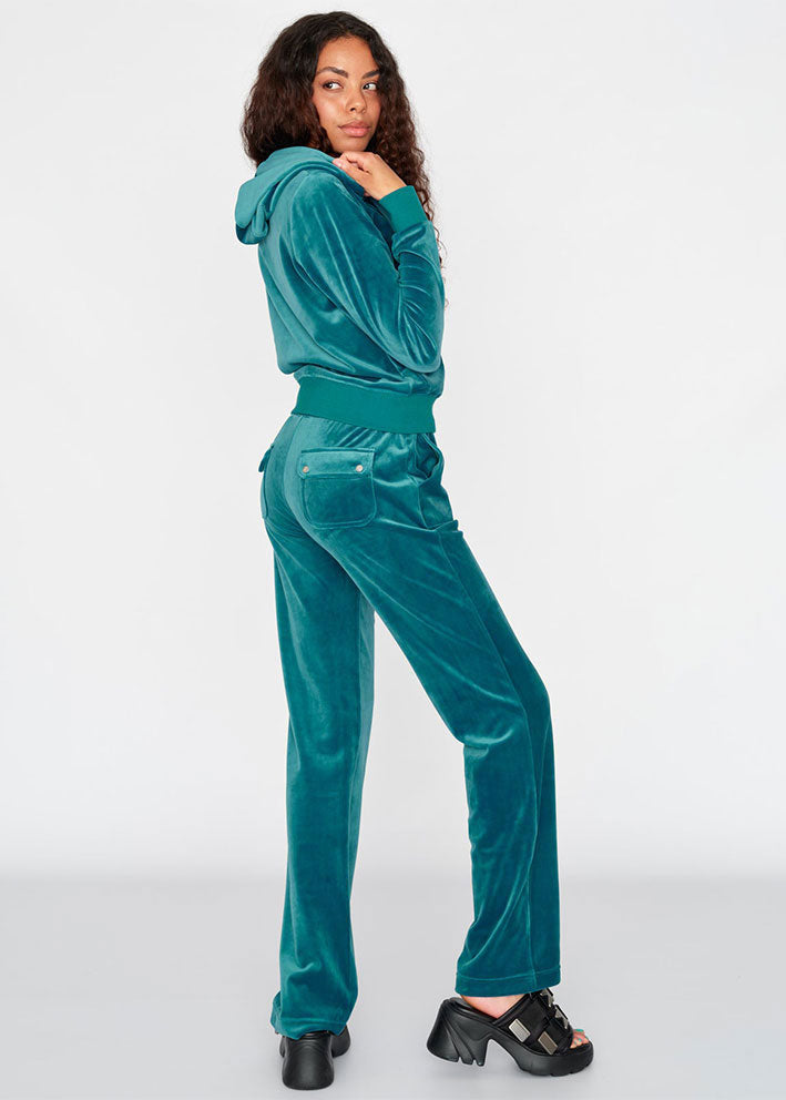 Juicy Couture Robertson Classic Velour Hoodie - Deep Lagoon