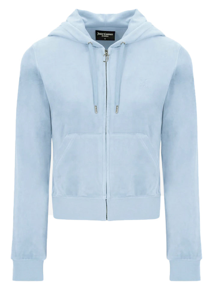 Juicy Couture Robertson Classic Velour Hoodie - nantucket breeze blue