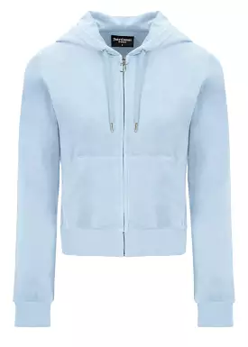 Juicy Couture Robertson Classic Velour Hoodie - nantucket breeze blue