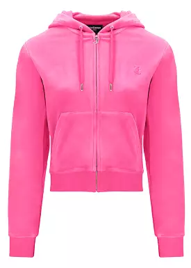 Juicy Couture Robertson Classic Velour Hoodie - Raspberry Rose