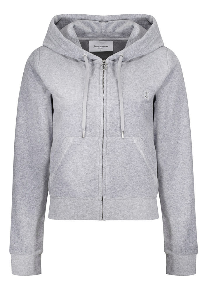 Juicy Couture Robertson Classic Velour Hoodie - Silver Marl