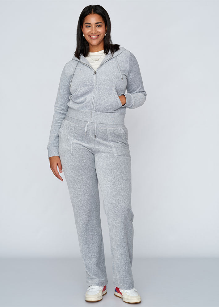 Juicy Couture Robertson Classic Velour Hoodie - Silver Marl