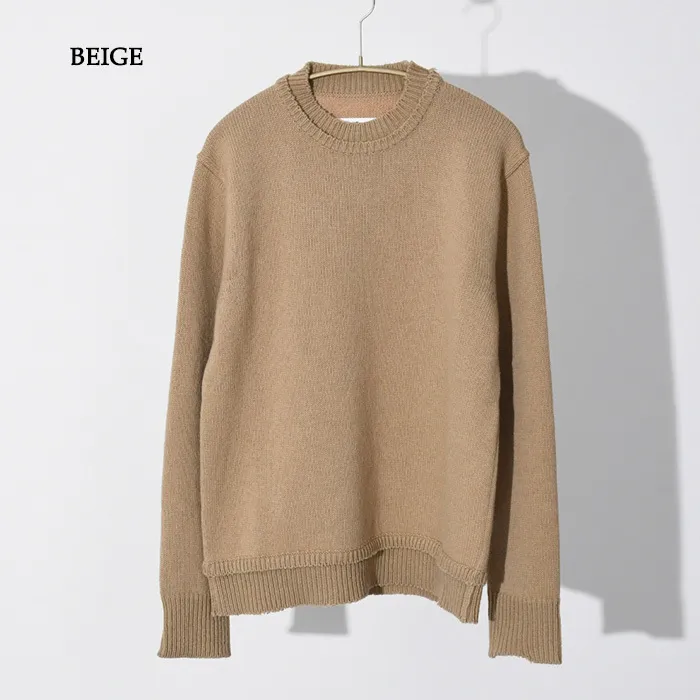 Maison Margiela  |Crew Neck Casual Style Wool Linen Long Sleeves Plain Cotton