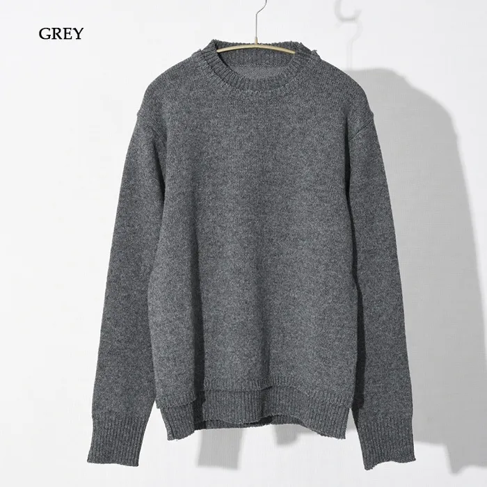 Maison Margiela  |Crew Neck Casual Style Wool Linen Long Sleeves Plain Cotton