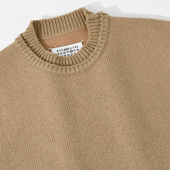 Maison Margiela  |Crew Neck Casual Style Wool Linen Long Sleeves Plain Cotton