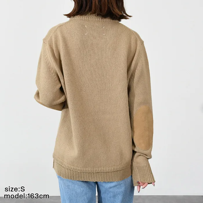 Maison Margiela  |Crew Neck Casual Style Wool Linen Long Sleeves Plain Cotton