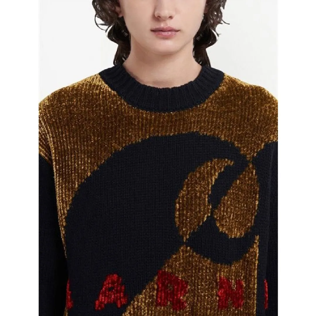 MARNI  |Crew Neck Casual Style Wool Long Sleeves Office Style Logo