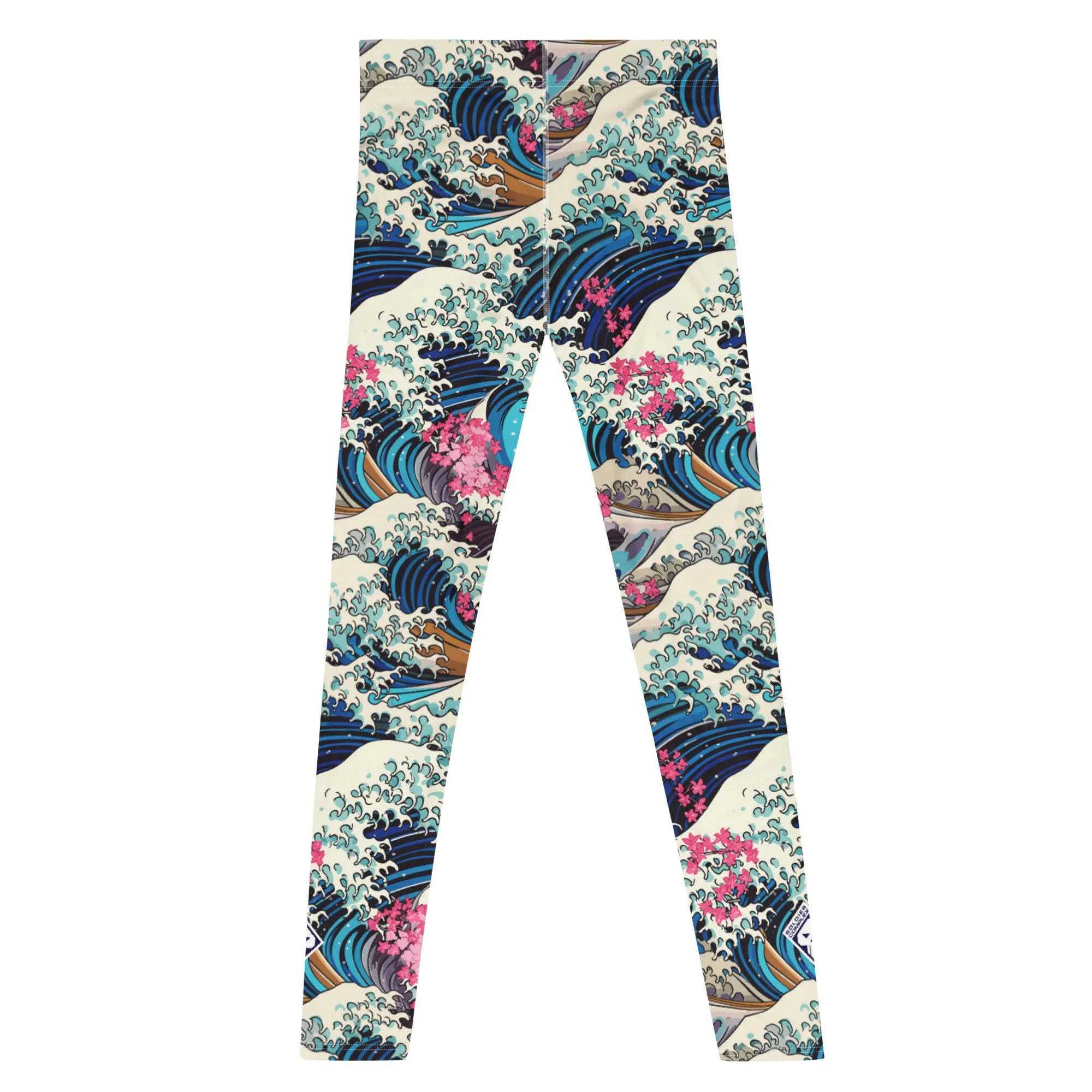 Men's Athletic Leggings - The Great Wave Sakura 002