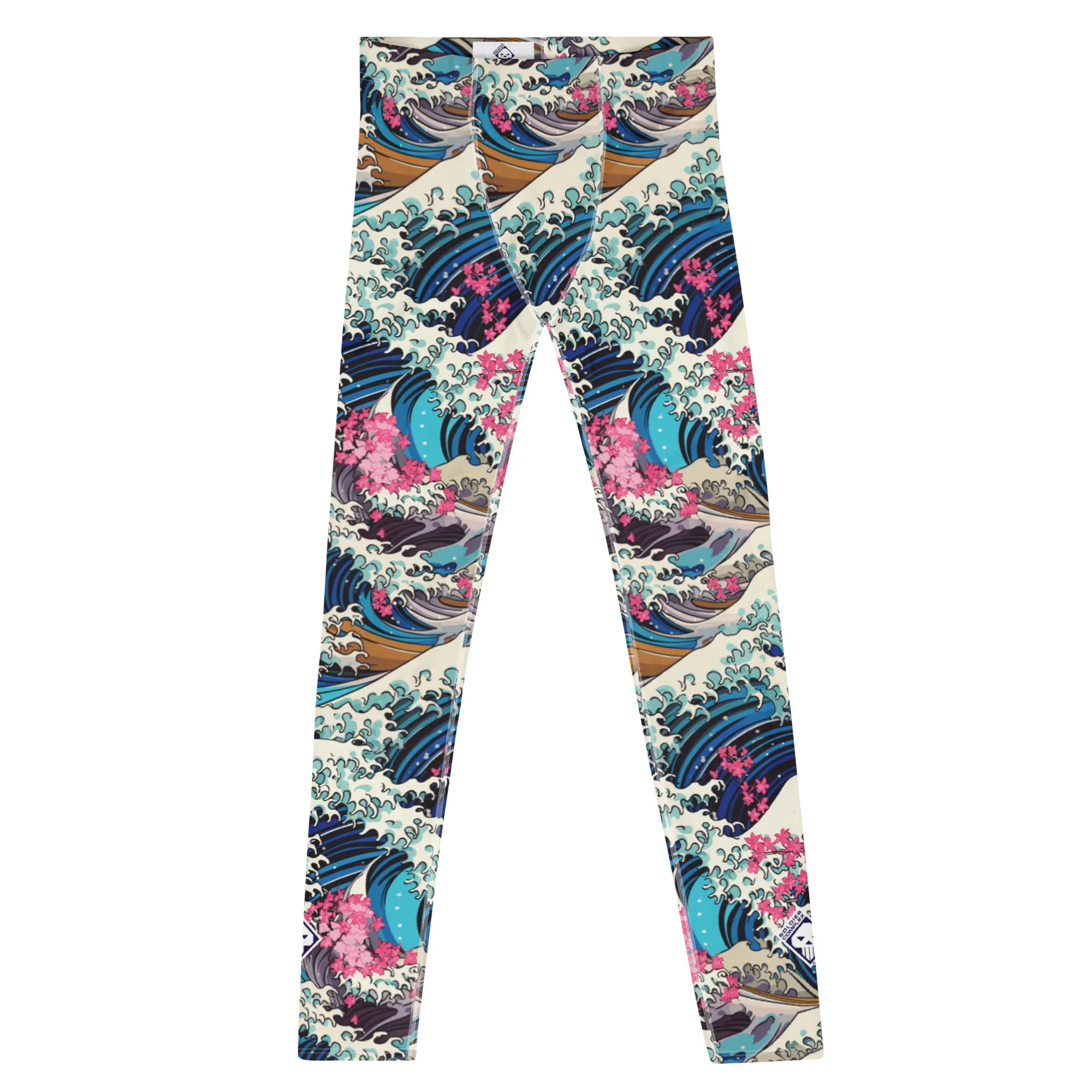 Men's Athletic Leggings - The Great Wave Sakura 002