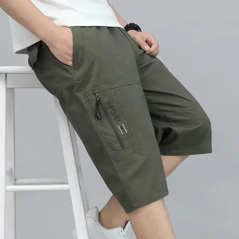 Men's cargo shorts with zipper pocket 5XL ae101