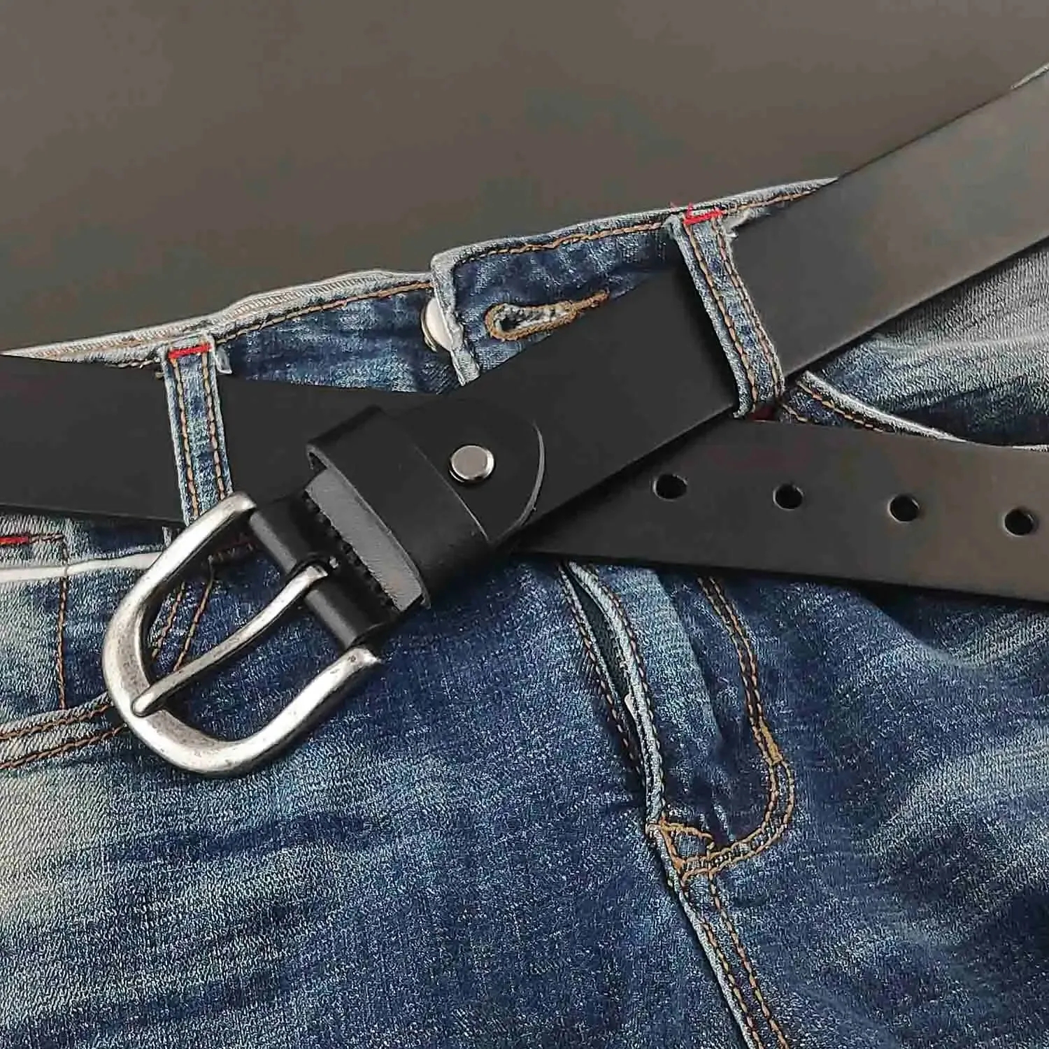 Men's Rock Bikers Synthetic Leather Waistband Belt with Spring Chain