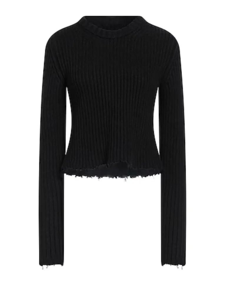 MM6 Maison Margiela  |Casual Style Wool Nylon U-Neck Long Sleeves Plain Cotton