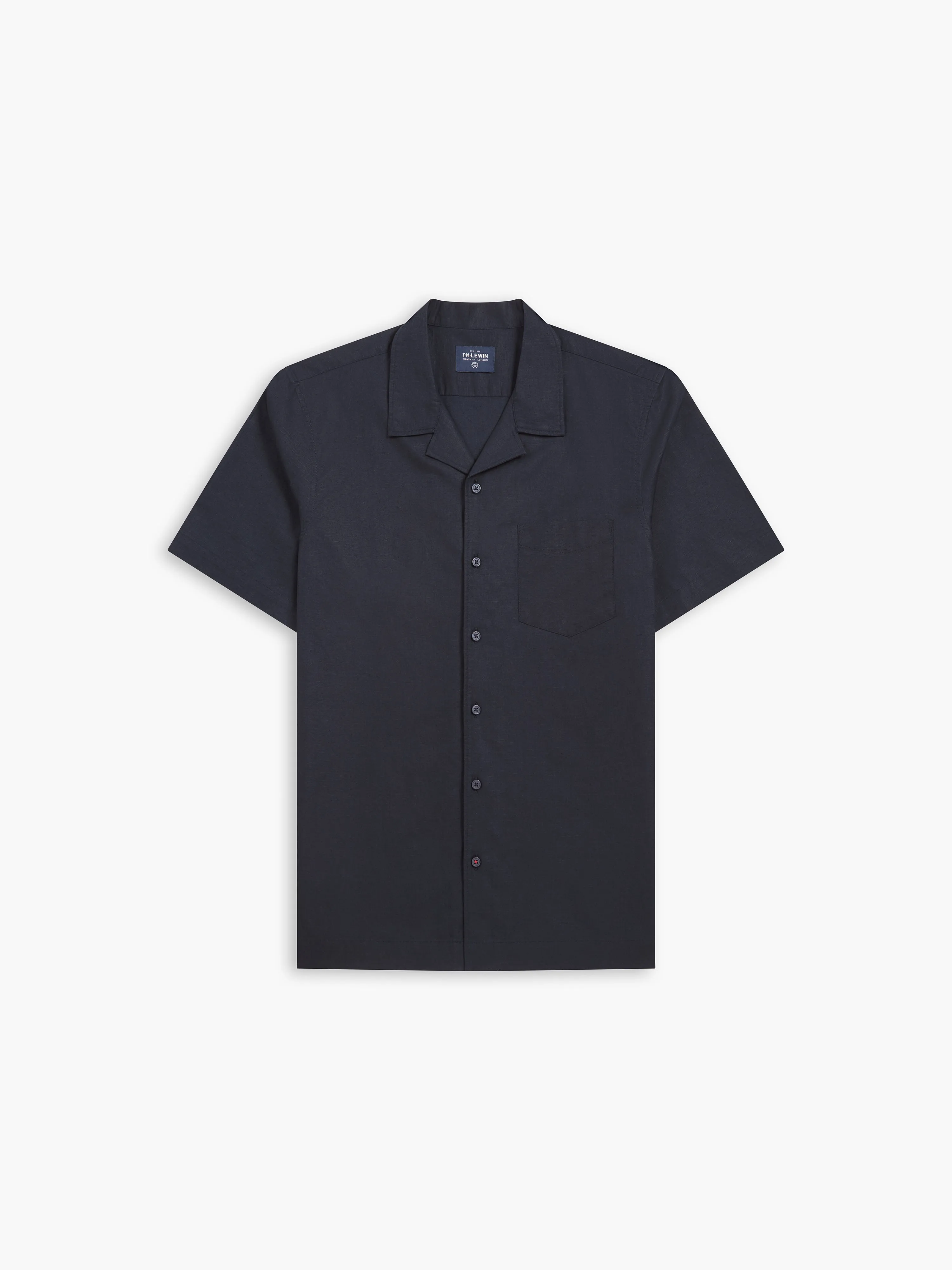 Navy Blue Linen Casual Shirt